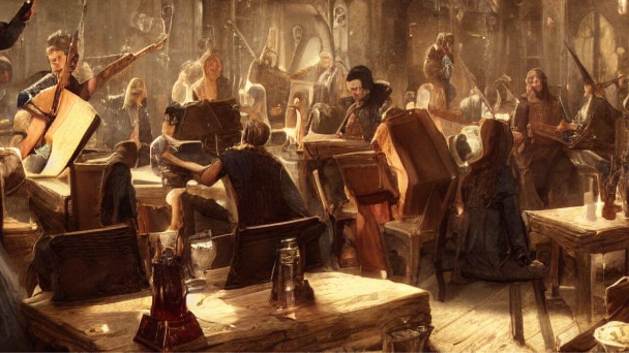 músicos medievales tocando